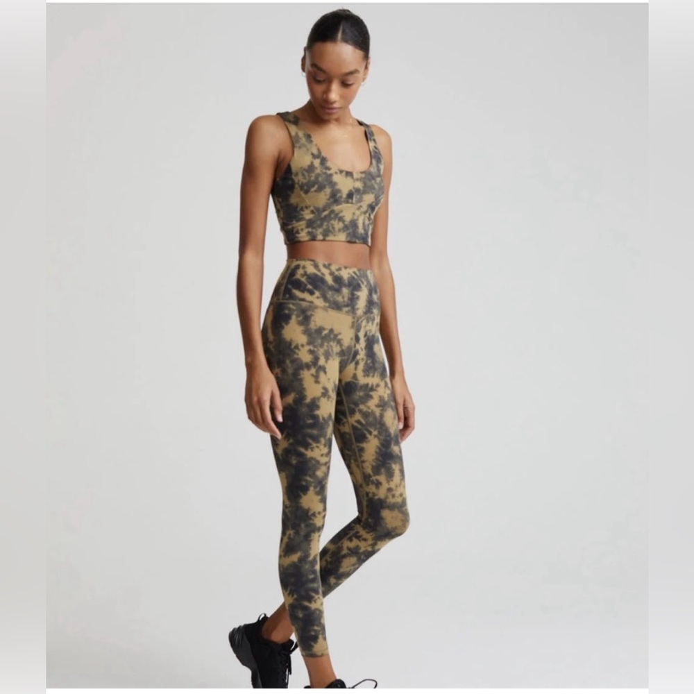 Varley Lets Go High Rise Legging in Flaxen Tie Dye